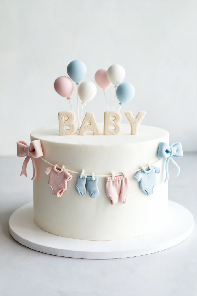 Baby Clothes Decorated Cake