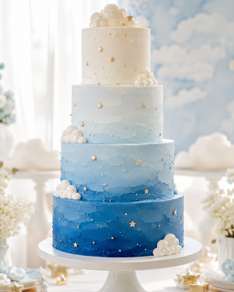 Blue Ombre Layer Cake