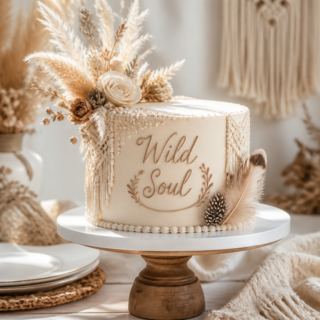 Boho Themed Baby Shower Cake Sayings