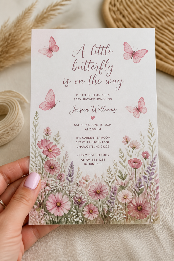 Butterfly Baby Shower Welcome Sign
