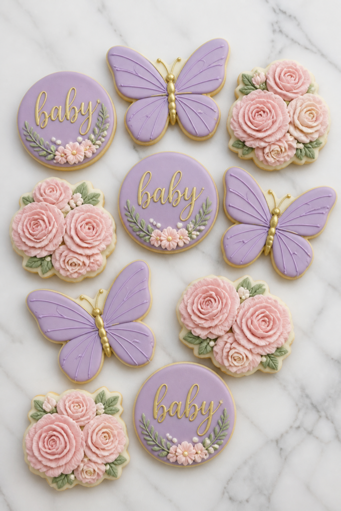 Butterfly Sugar Cookies — Version 2 (Lavender and Pink)