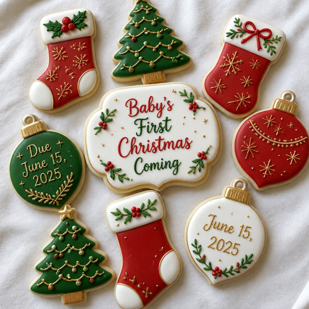 Christmas Pregnancy Announcement Cookies