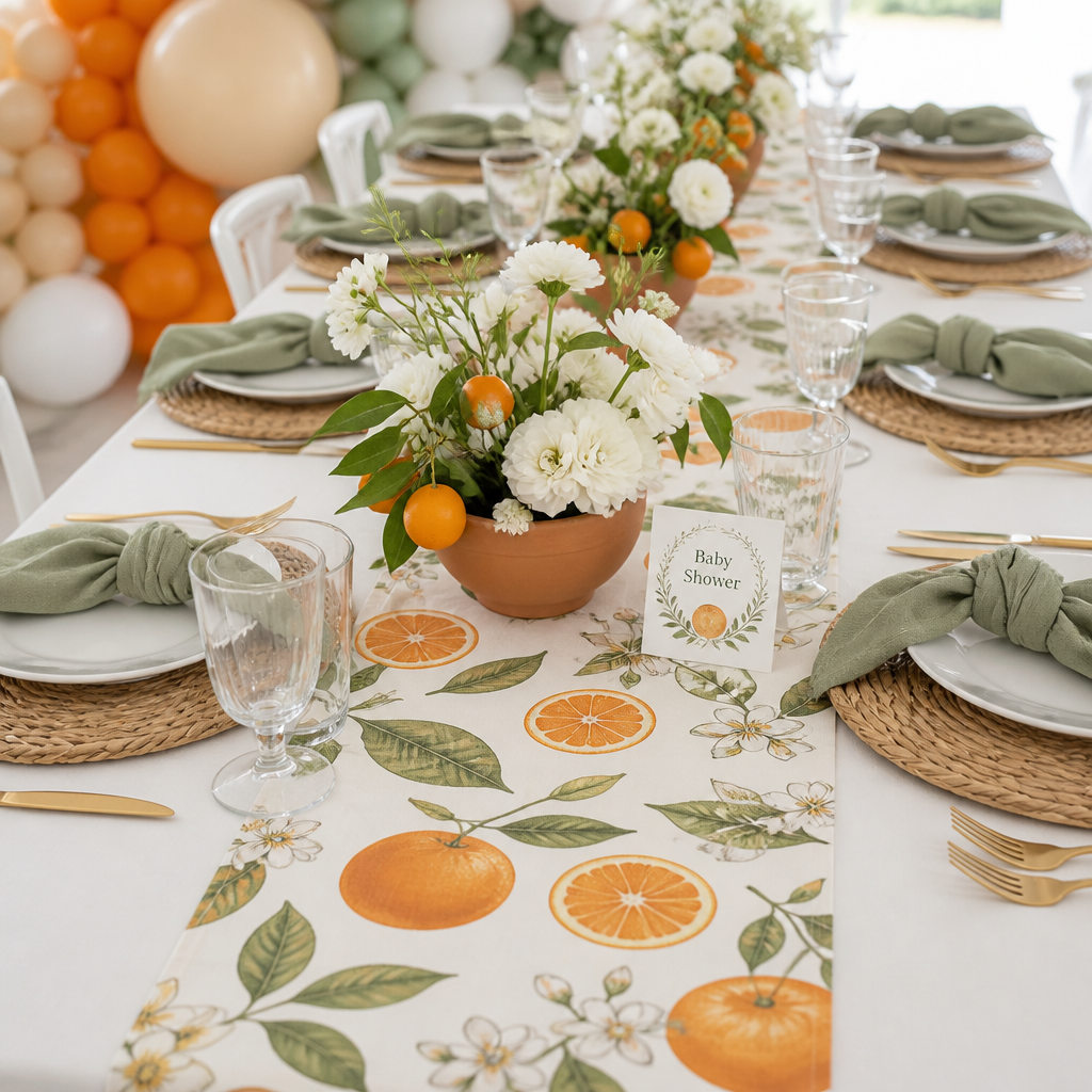 Citrus-Themed Table Runner
