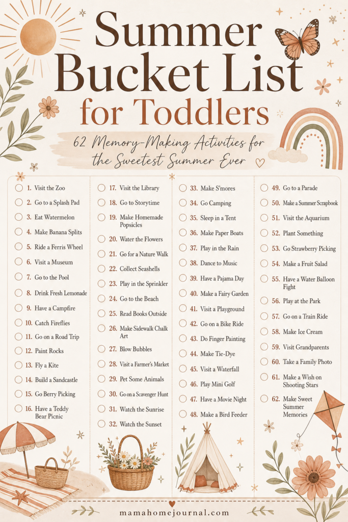 Cute & Easy Summer Activities for Toddlers ☀️ Toddler Bucket List Ideas