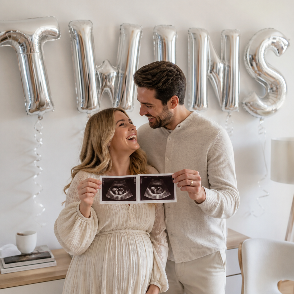 Foil Letter Balloons Spelling TWINS
