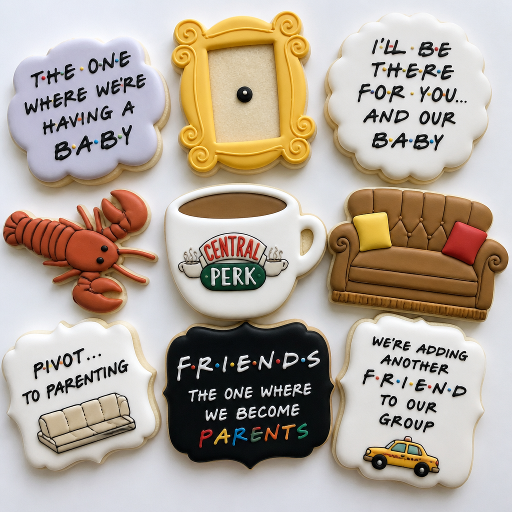 Friends TV Show Pregnancy Announcement Cookies