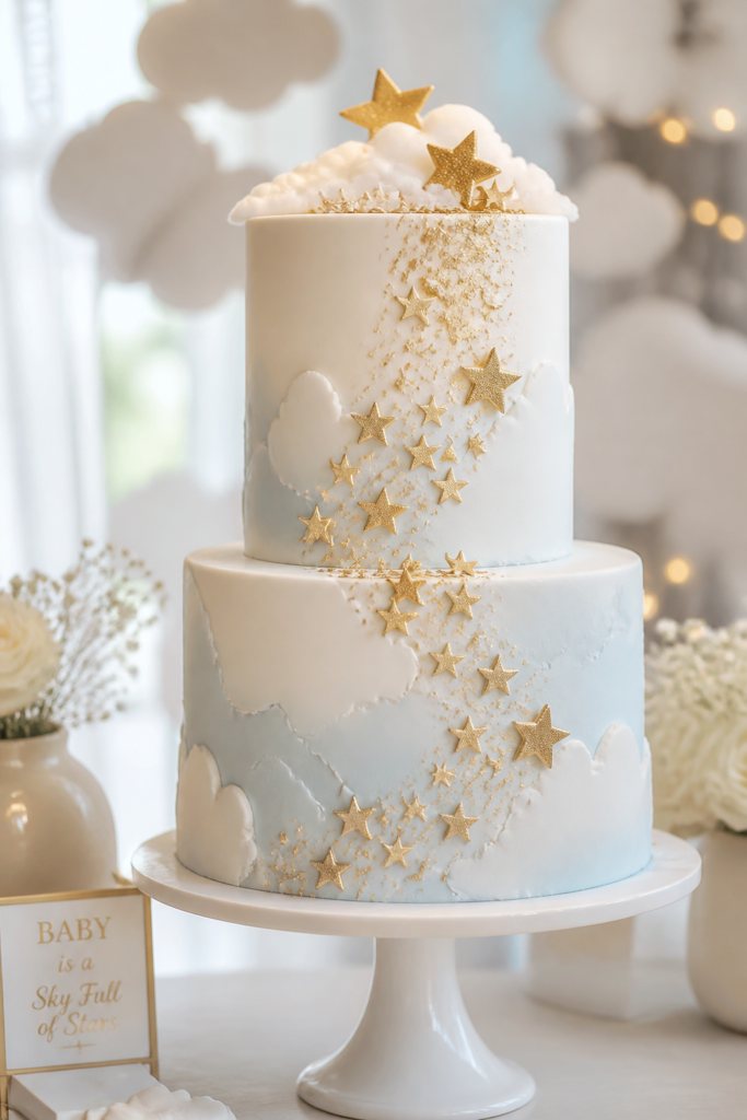 Golden Star Cloud Cake