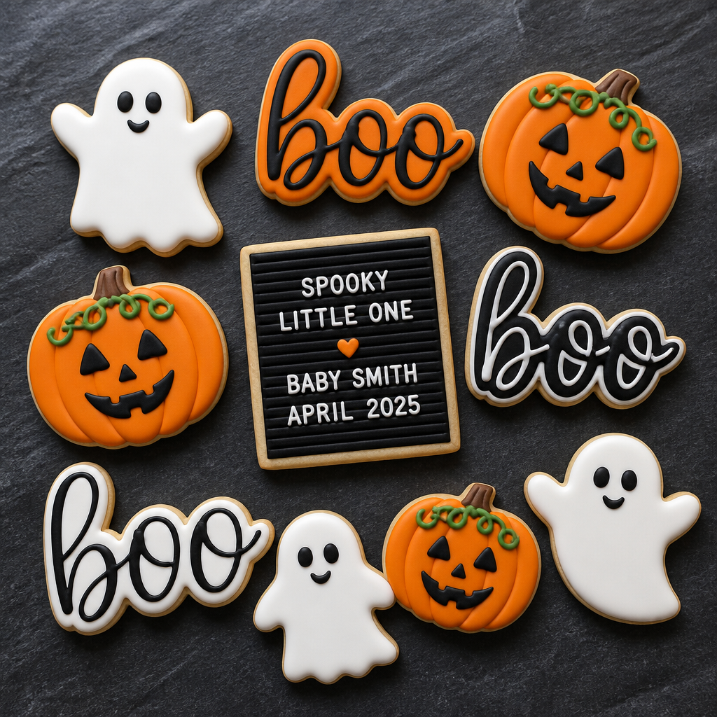 Halloween Baby Announcement Cookies