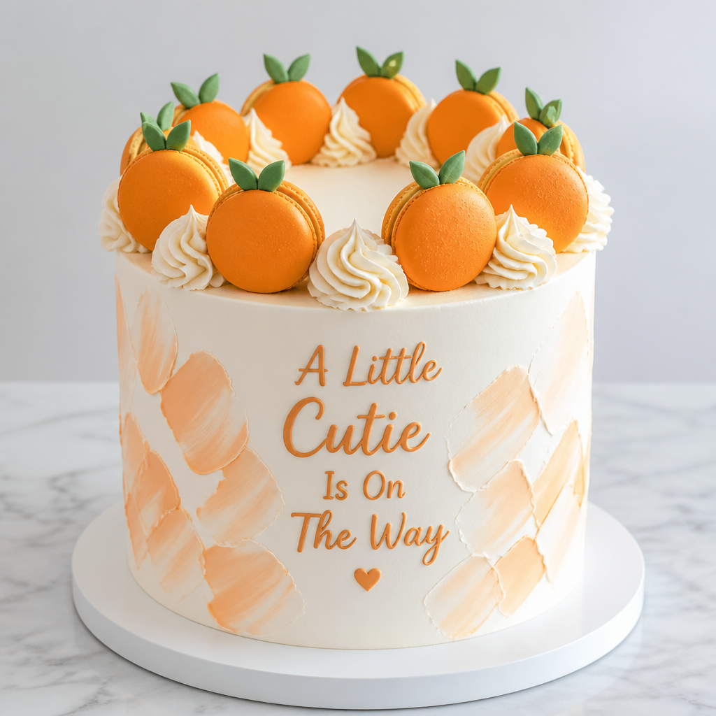 Macaron-Topped Citrus Cake