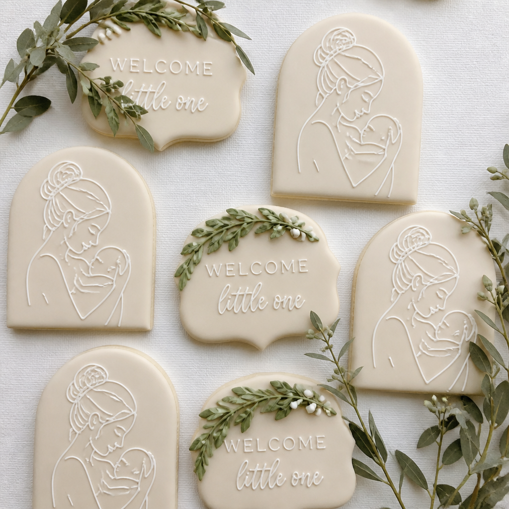 Modern Silhouette Line Art Sugar Cookies
