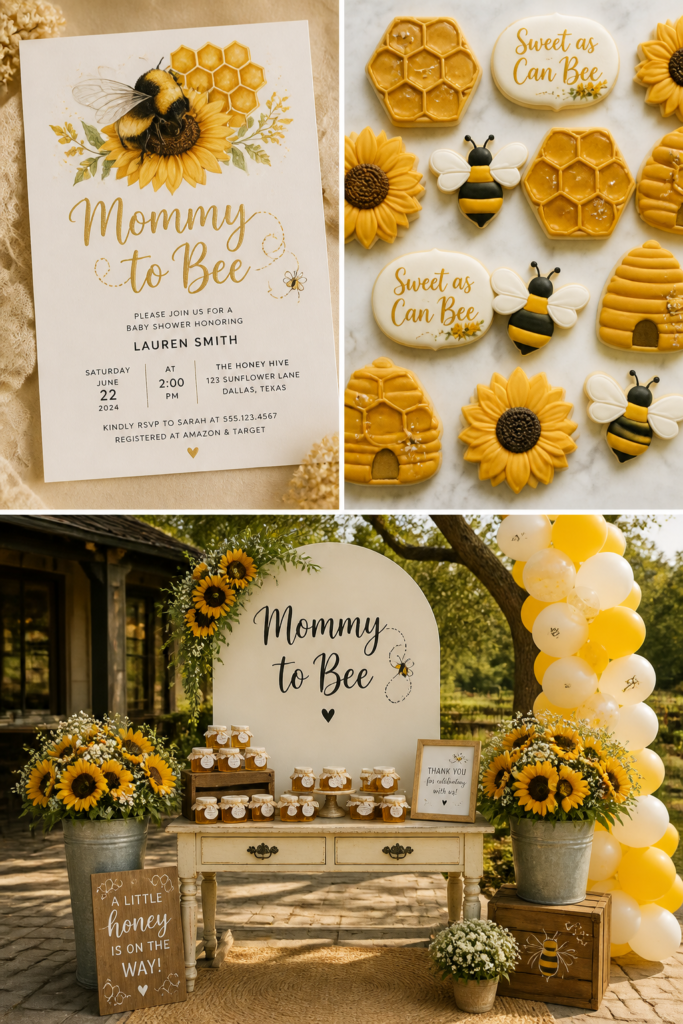 Mommy To Bee (Bumble Bee) baby shower theme