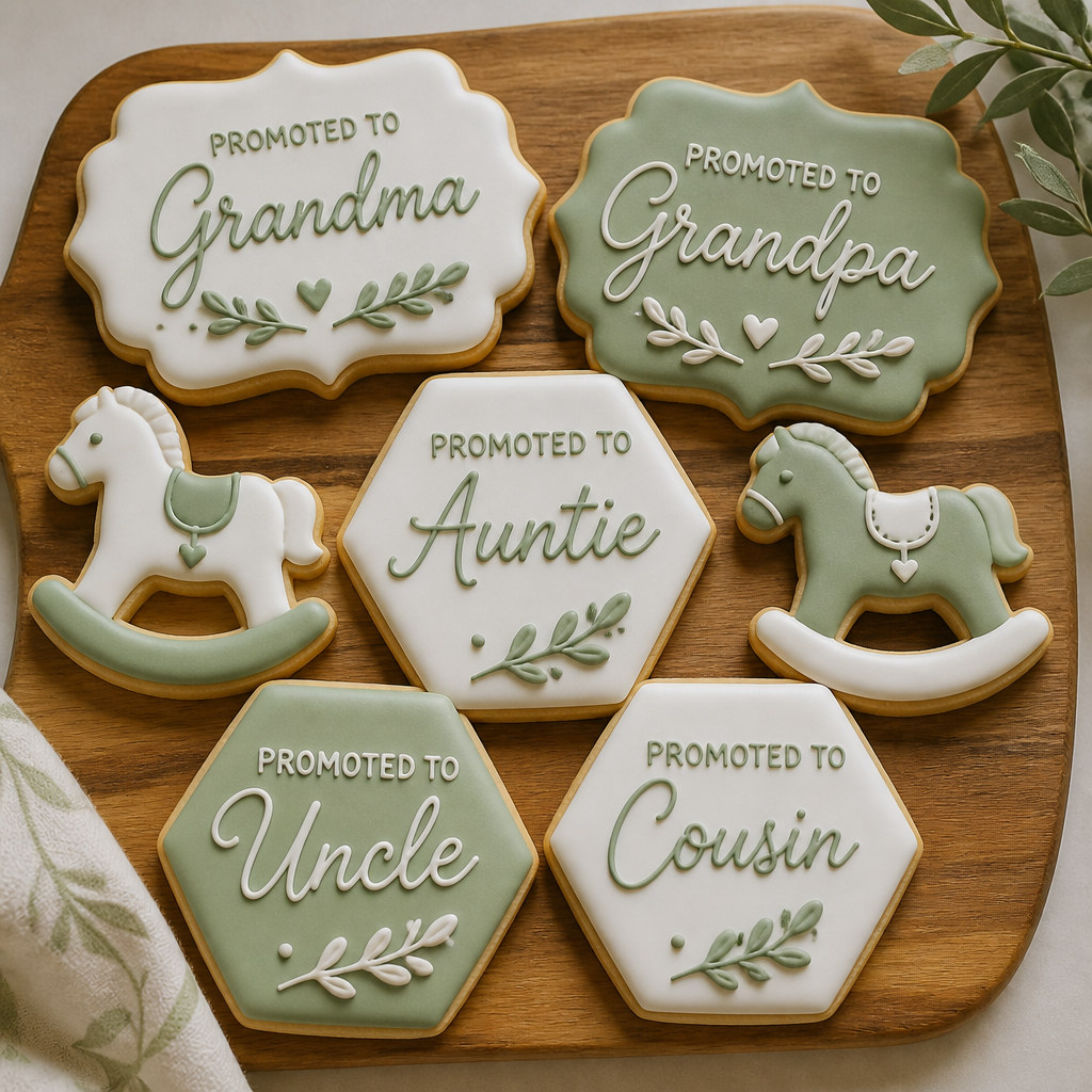 New Family Titles Pregnancy Announcement Cookies
