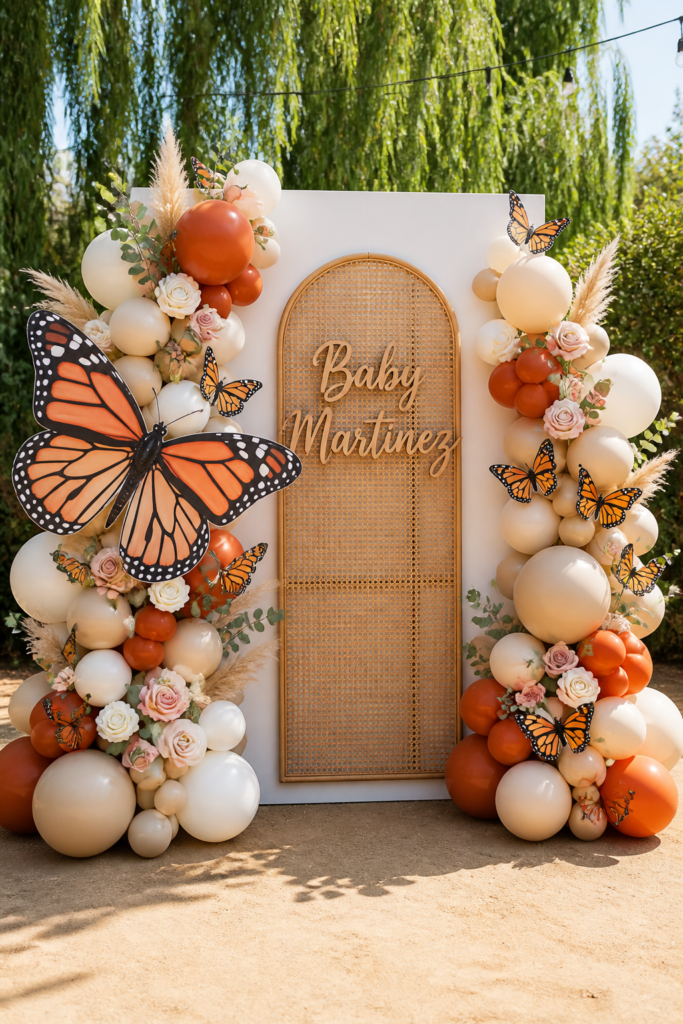 Oversized Floral and Butterfly Backdrop