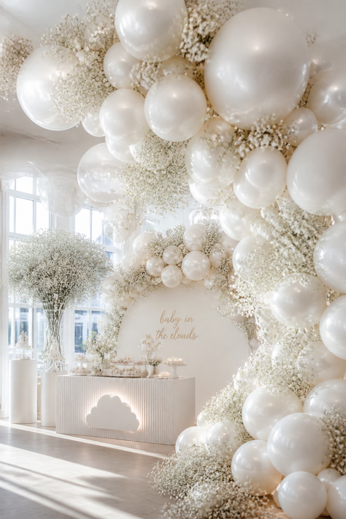 Pearl Balloons & Baby's Breath