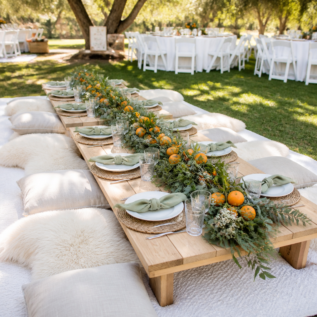 Picnic-Style Guest Seating
