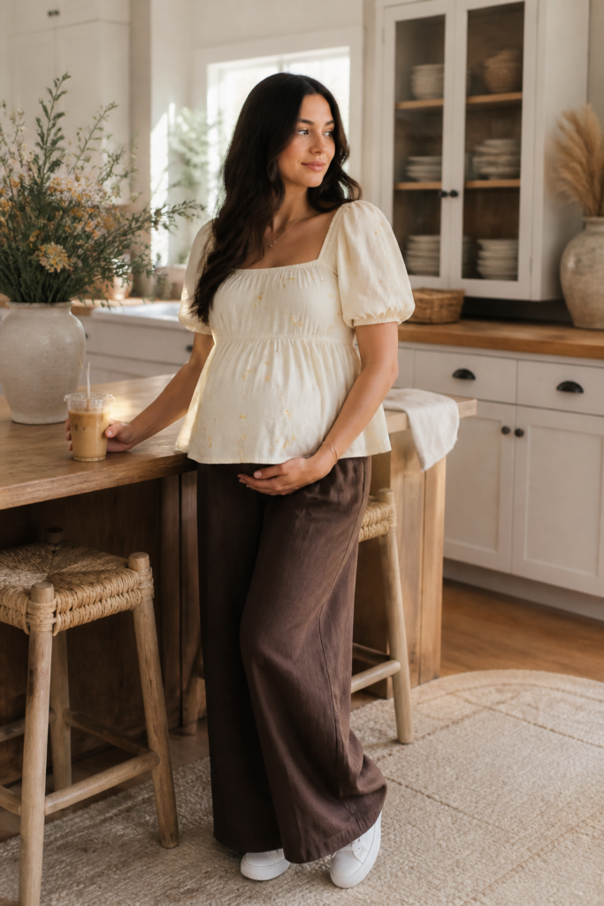 Relaxed Linen Pants + Feminine Top