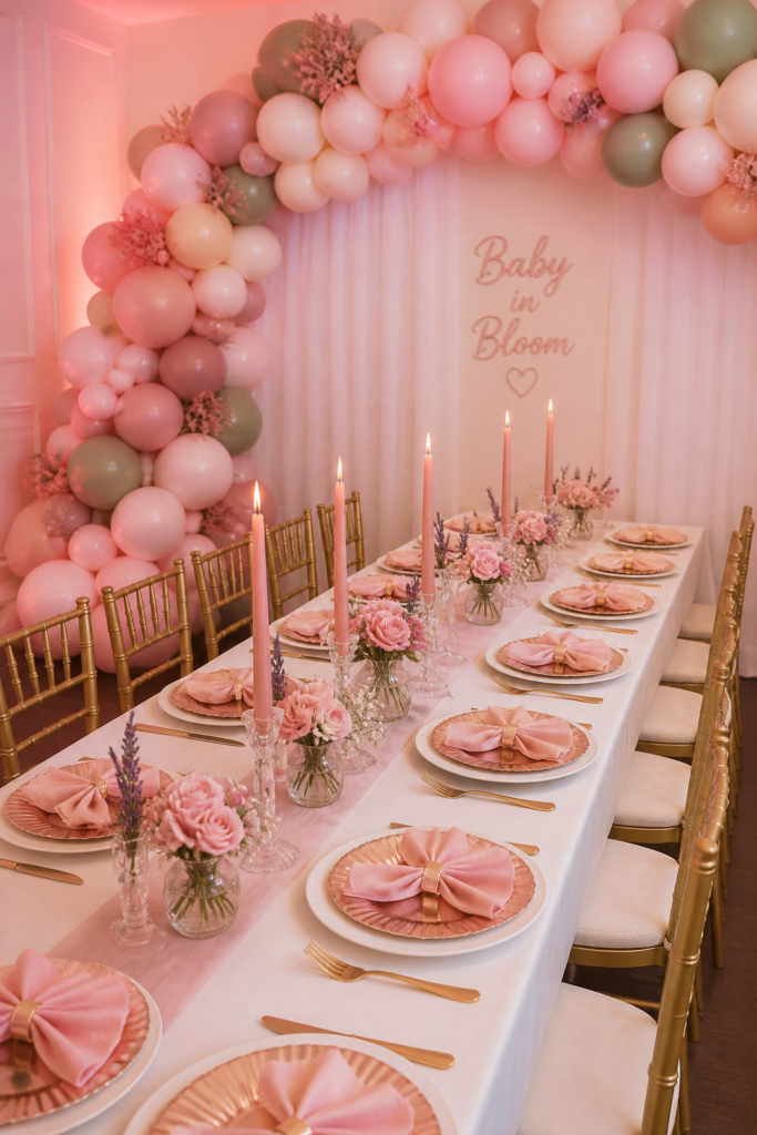Simple Pink Elegance baby shower theme