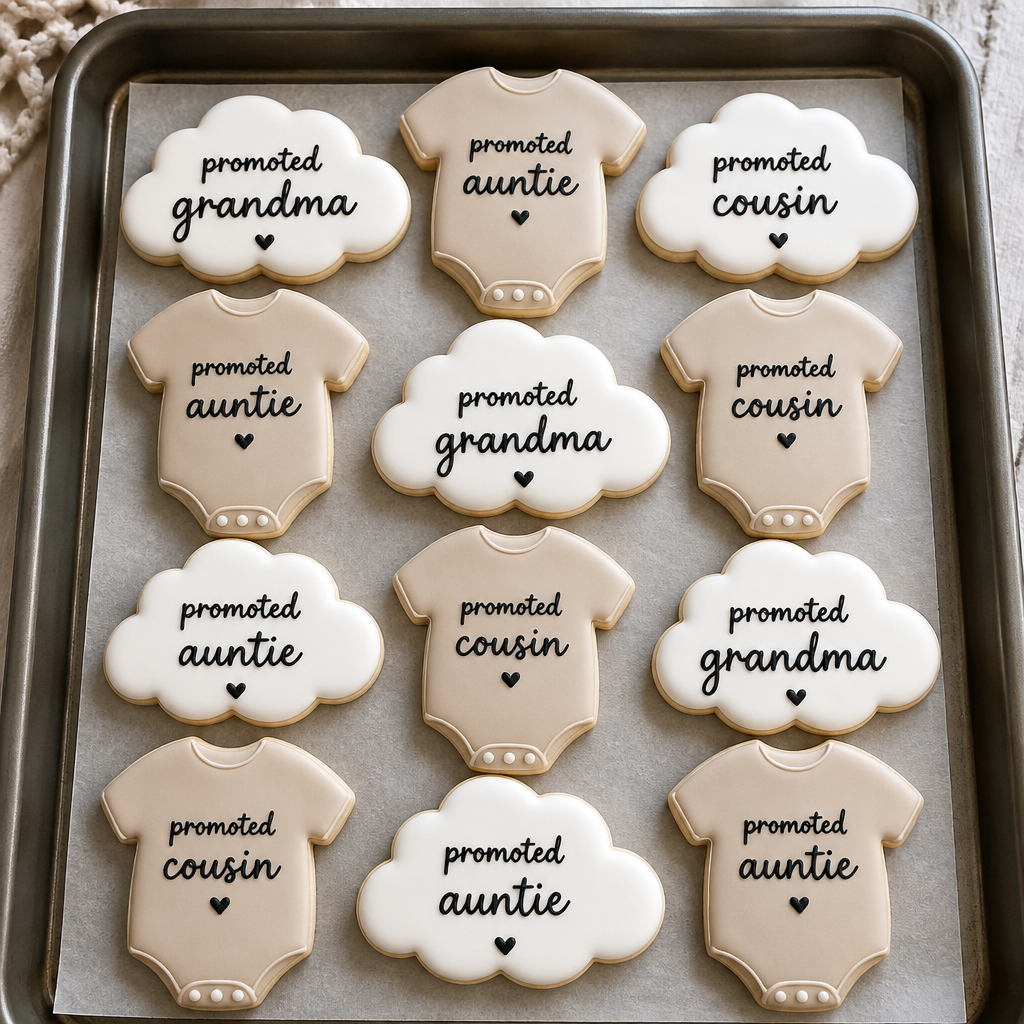 Simple Taupe New Family Title Cookies