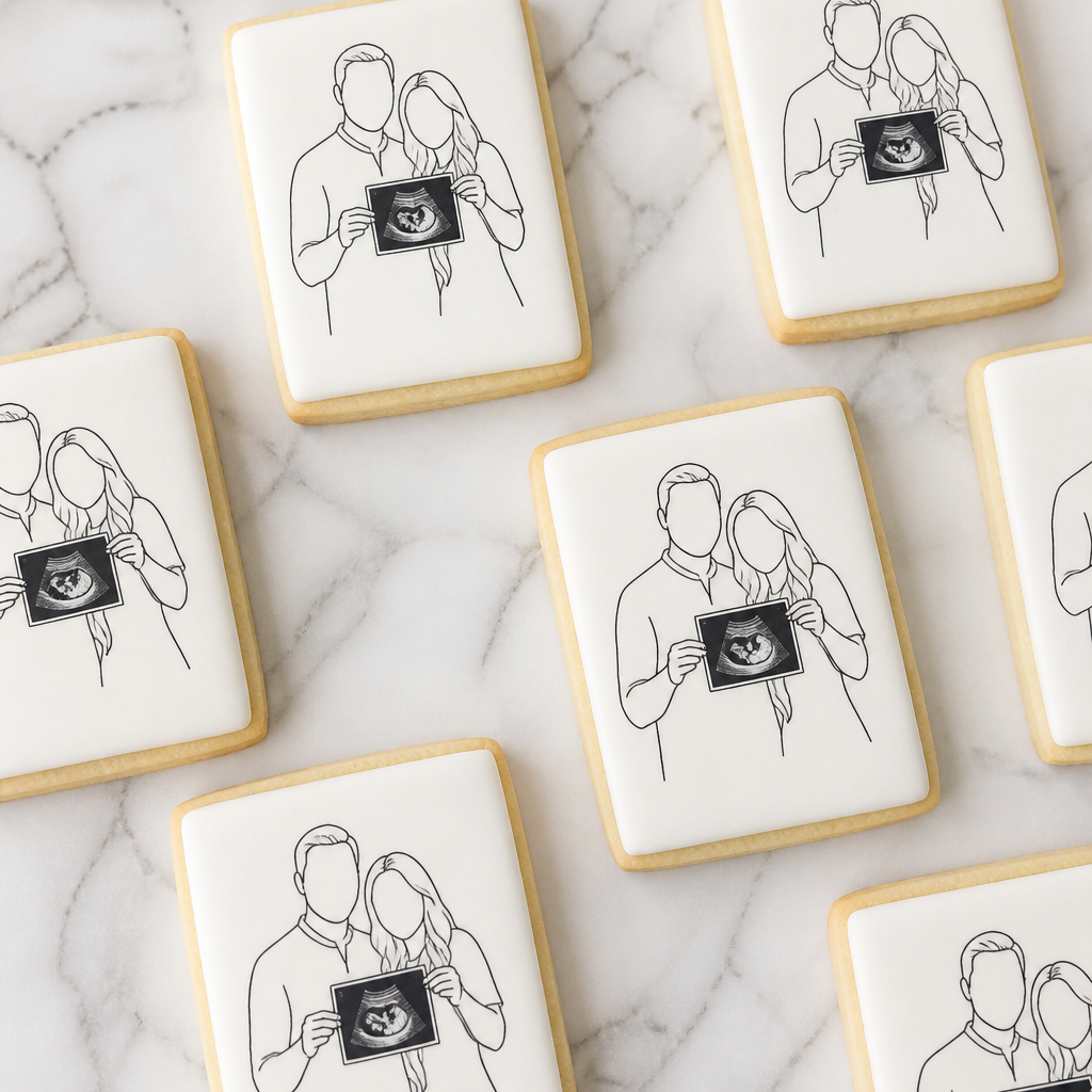 Sonogram Selfie Stamped Cookies
