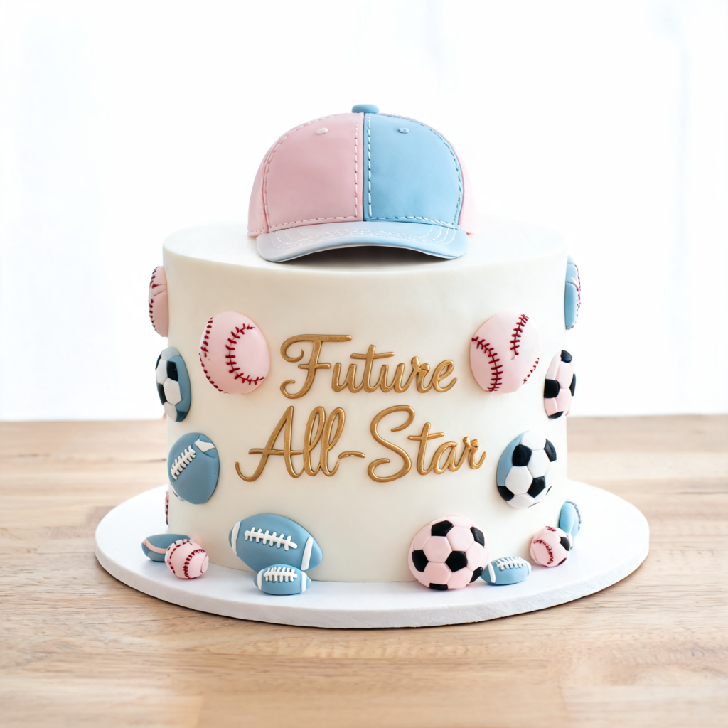 Sports-Themed Reveal Cake