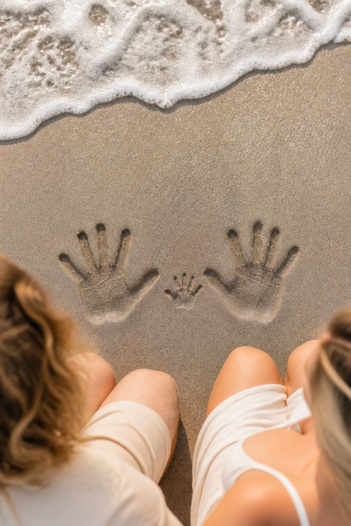 The Sandy Handprint Beach Baby Announcement