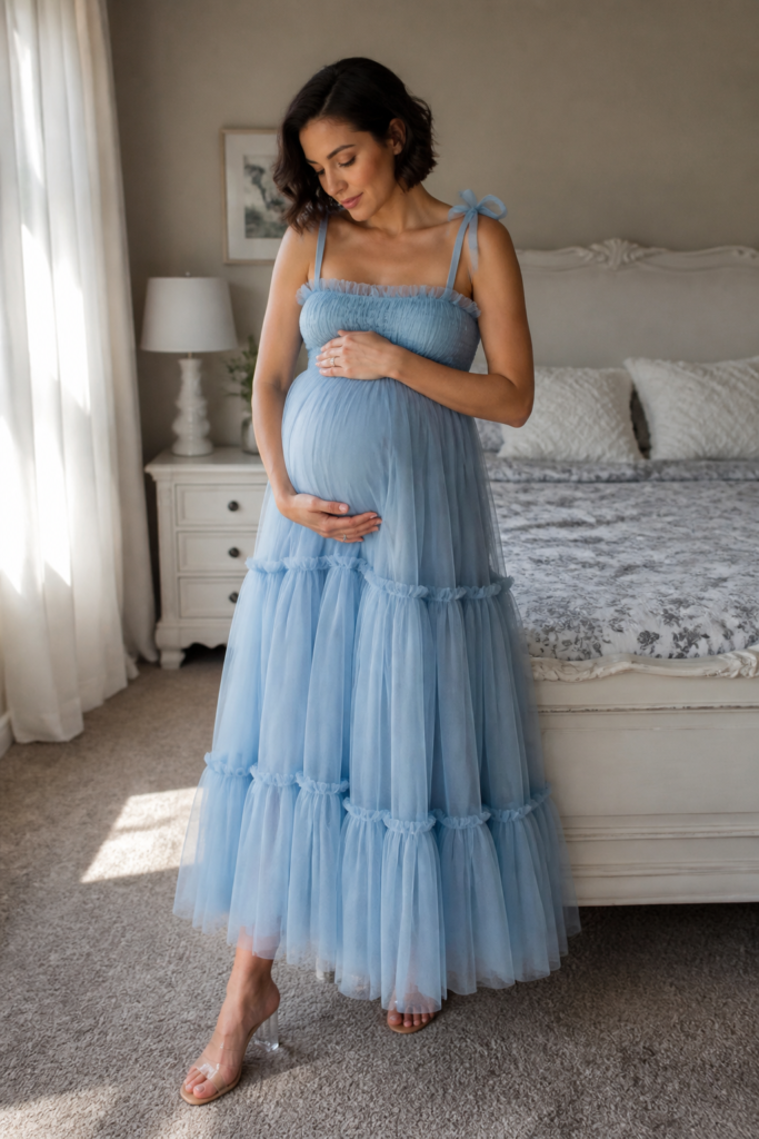 Tiered Tulle Maxi Dress