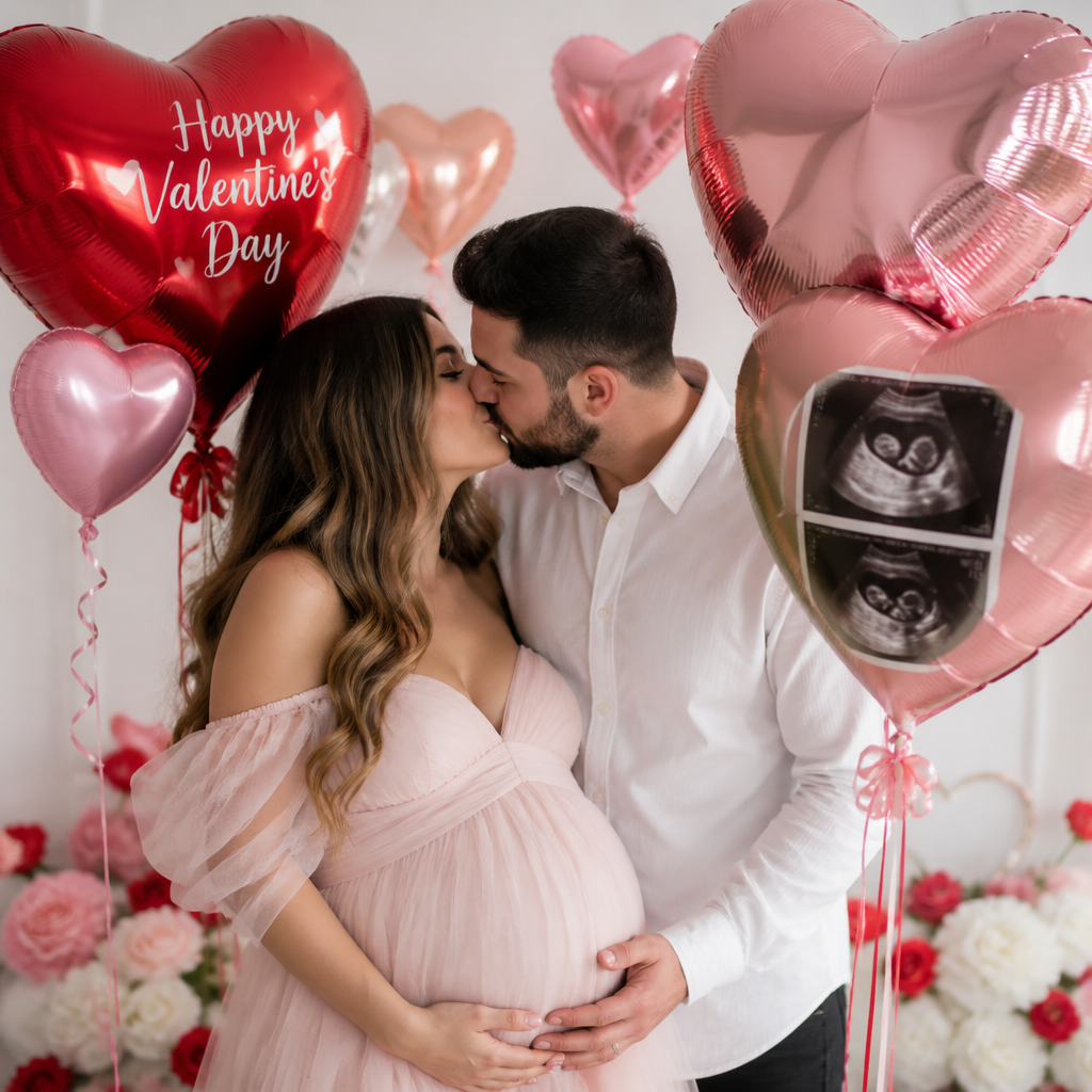 Valentine's Day Heart Balloon Announcement