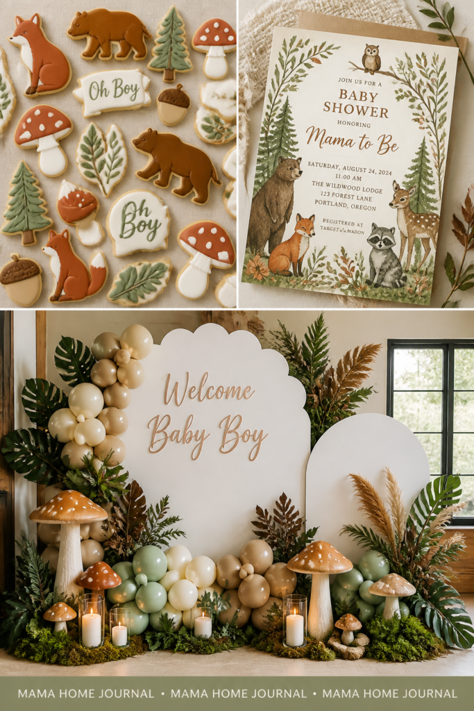 Woodland Animals Boy Baby Shower Theme