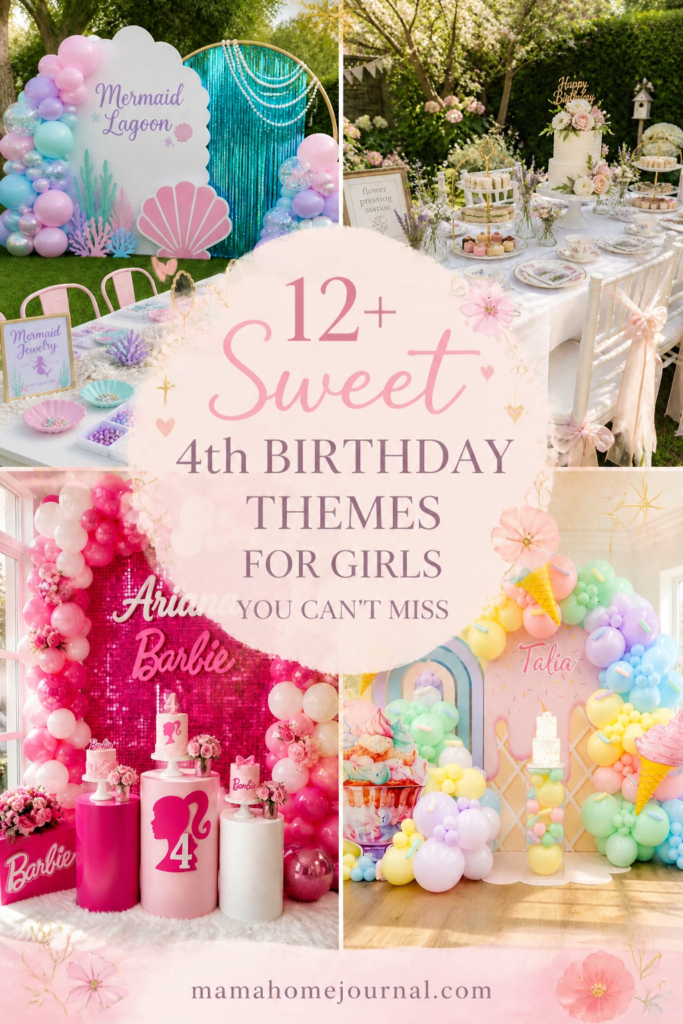 Sweet 4th Birthday Themes for Girls