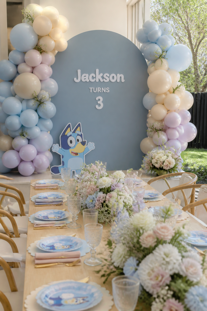 Arched Backdrop with Custom Name Decal