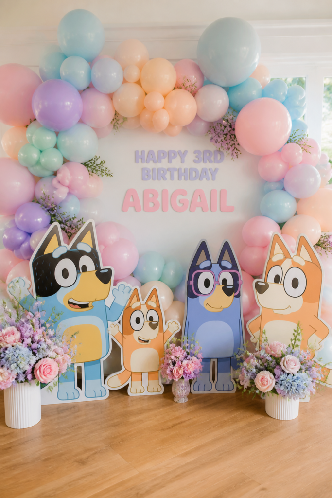 Balloon Garland with Character Cutouts