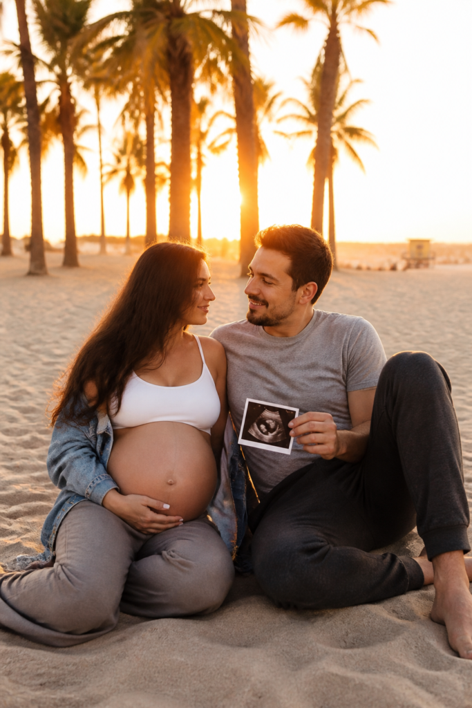Beach Pregnancy Announcement Shoot