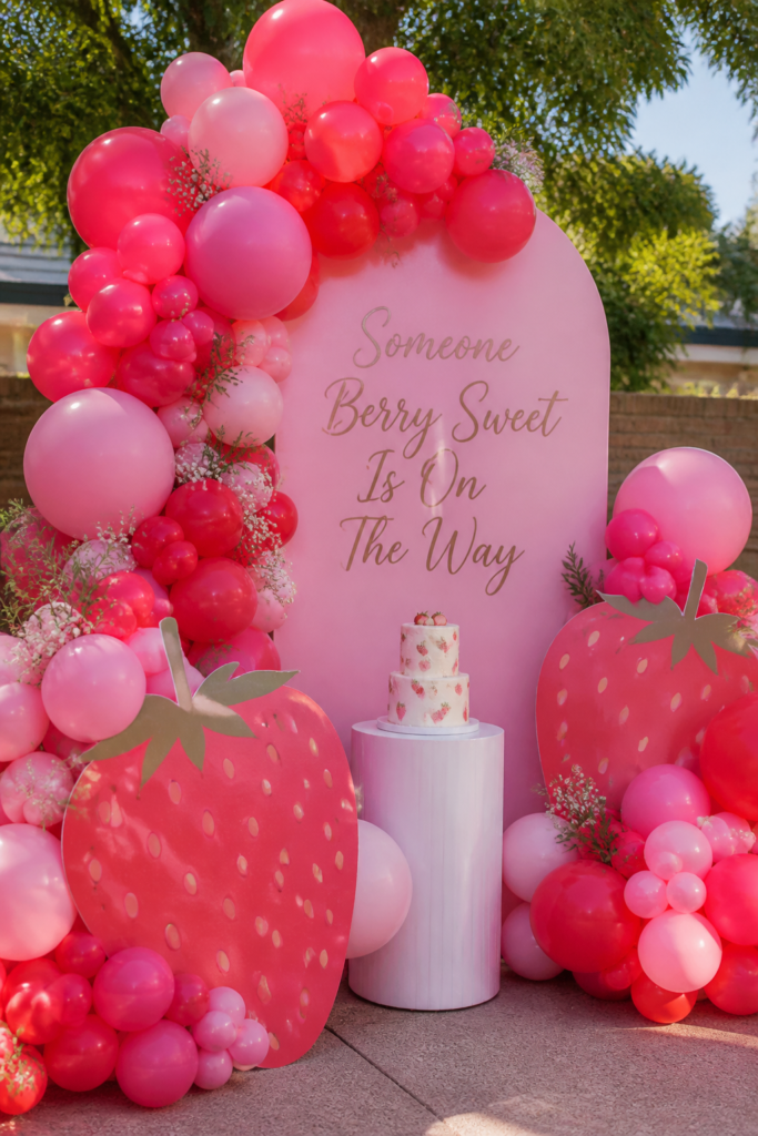 Berries, Balloons, and Vine Backdrop