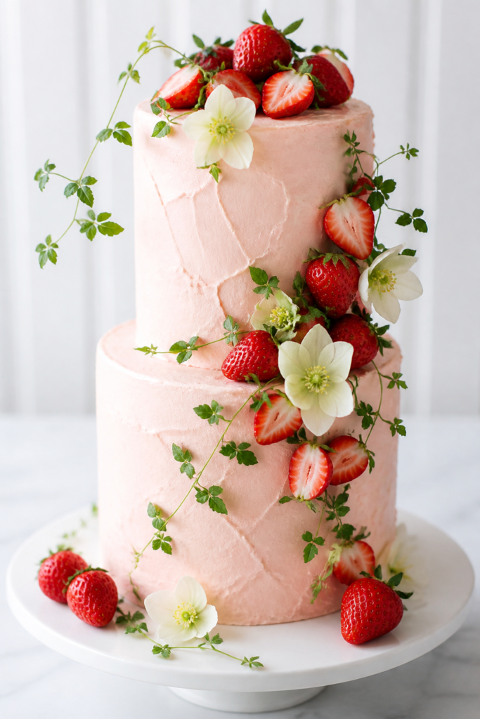 Berries and Flowers Cake