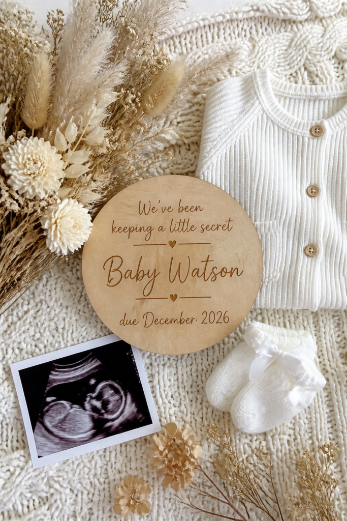 Boho Baby Announcement