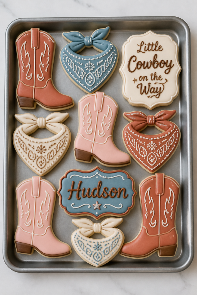 Boots and Bandanas Baby Shower Cookies