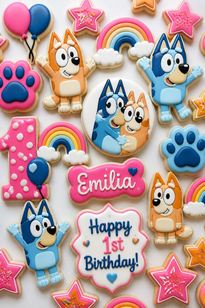Bright Pink Girl's Bluey Cookie Set