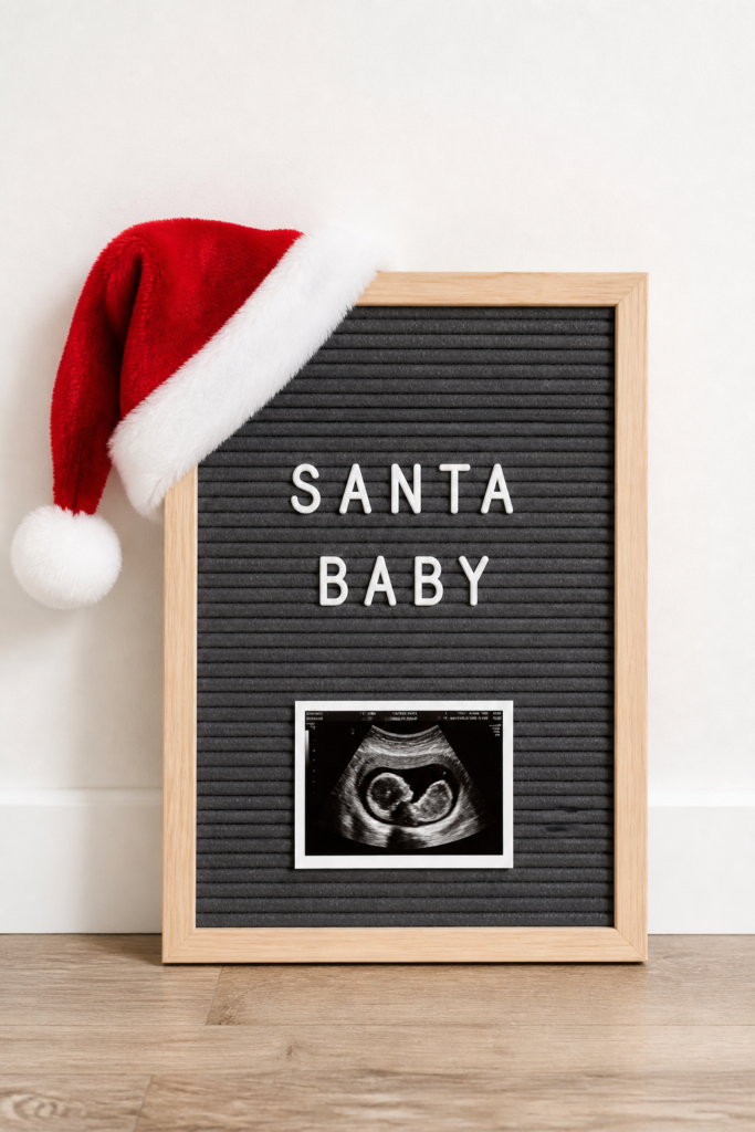 Christmas Letter Board Pregnancy Announcement 1