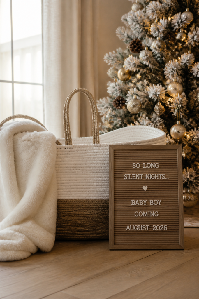 Christmas Letter Board Pregnancy Announcement 2