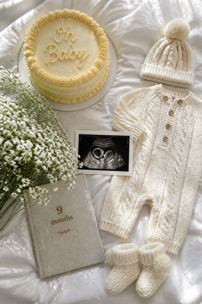 Collage-Style Announcement Flat Lay