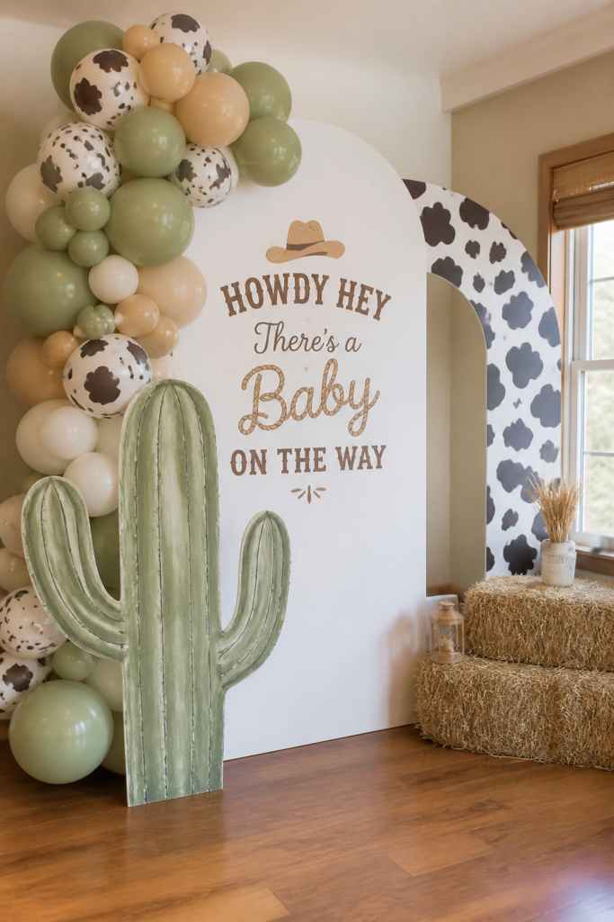 Cow Print Details Baby Shower Decor