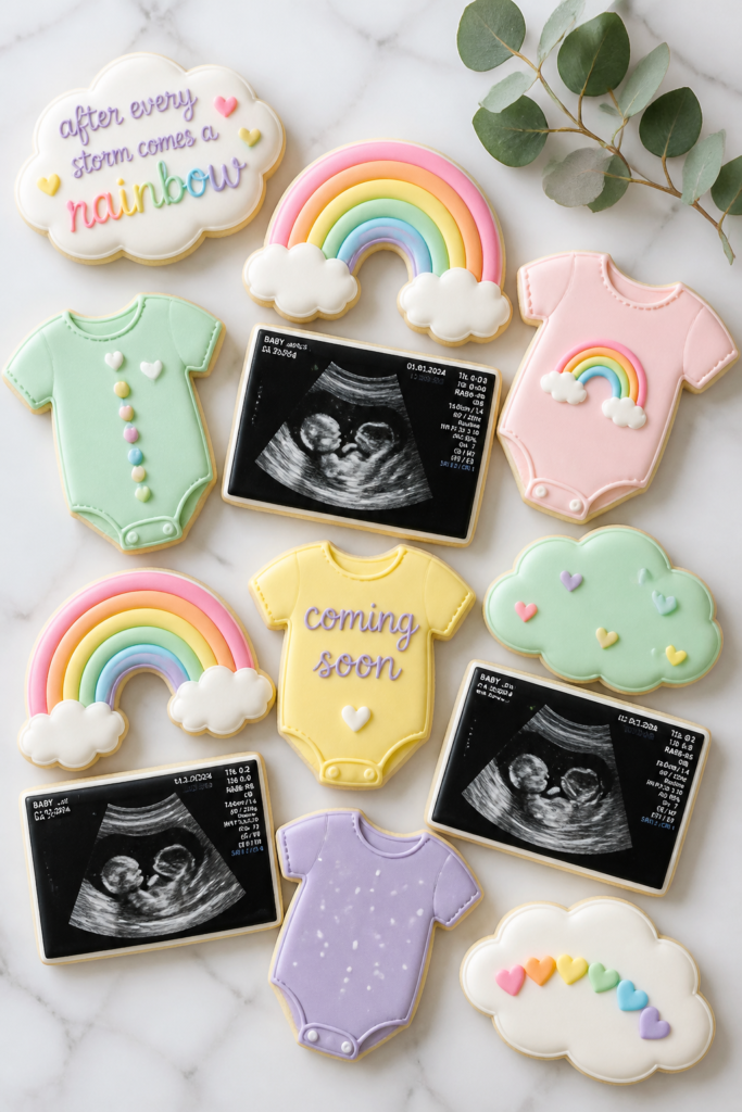 Custom Rainbow Cookie Baby Announcement