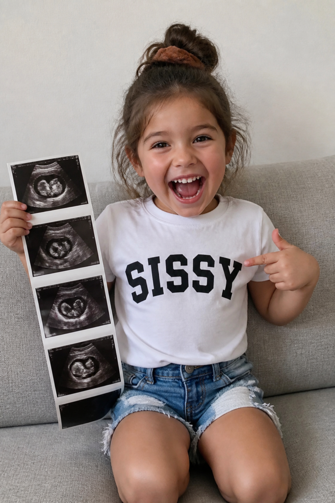 Excited Sissy with Ultrasound Photos