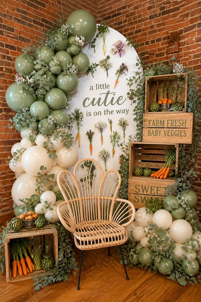 Garden-Inspired Backdrop With Produce Crates