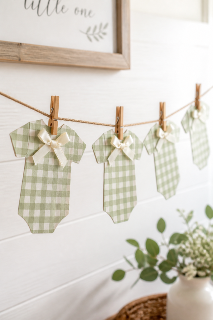 Gingham Paper Onesie Garland