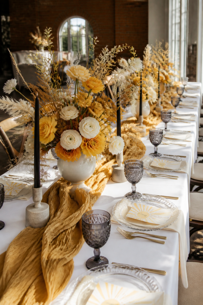 Intimate Long Table Setting