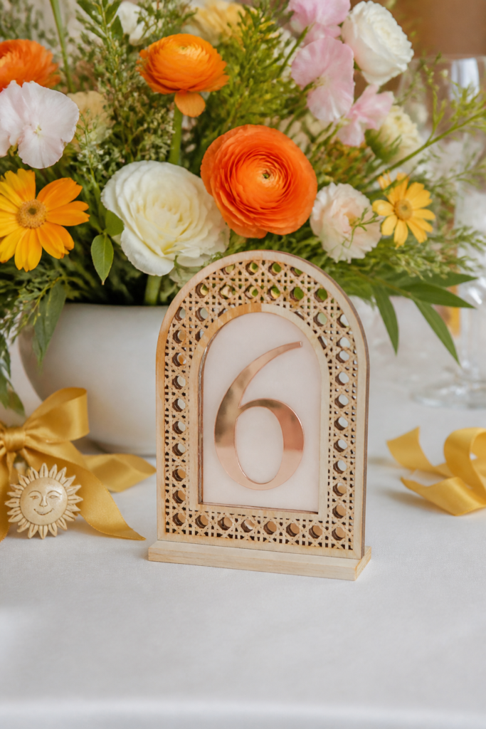 Laser-Cut Wooden Table Numbers