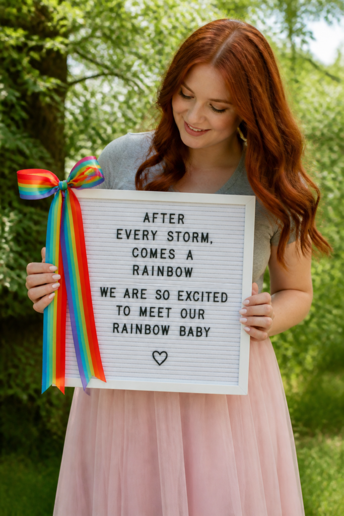 Letter Board Rainbow Baby Pregnancy Announcement
