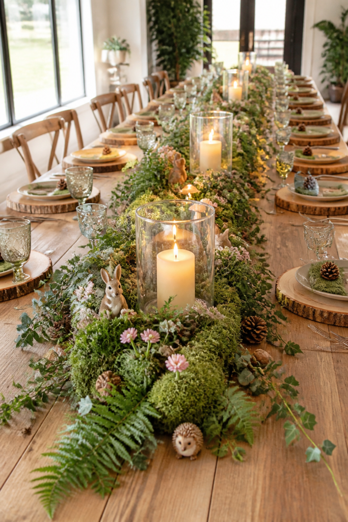 Moss and Greenery Table Runner