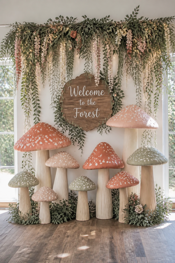 Mushroom Decor Backdrop